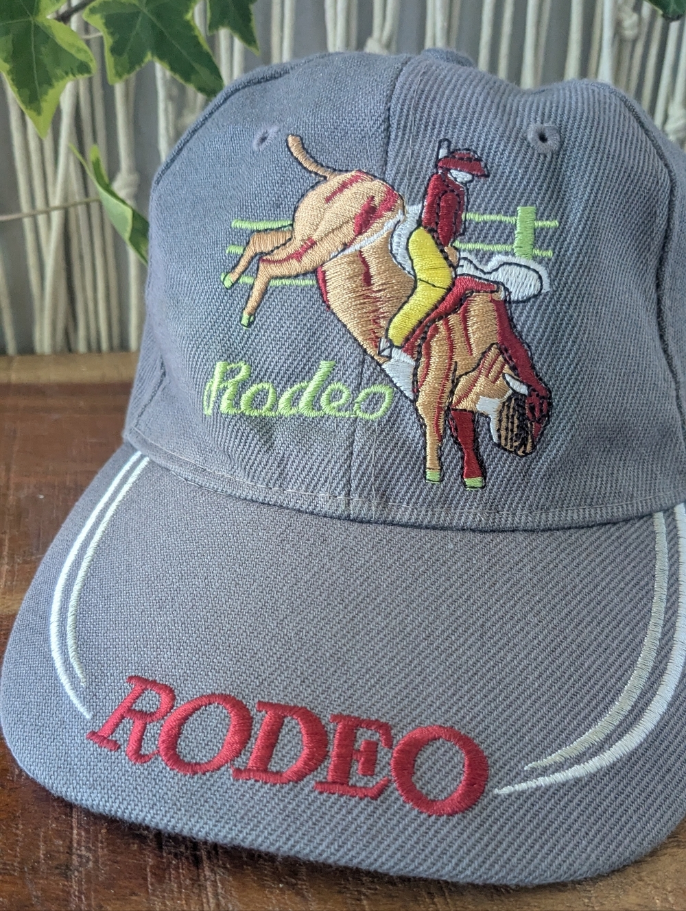 Vintage Rodeo Embroidered Baseball Cap - Gray / Adjustable - Picture 2 of 5